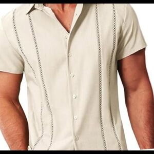 Men's Cream Short Sleeve Shirt